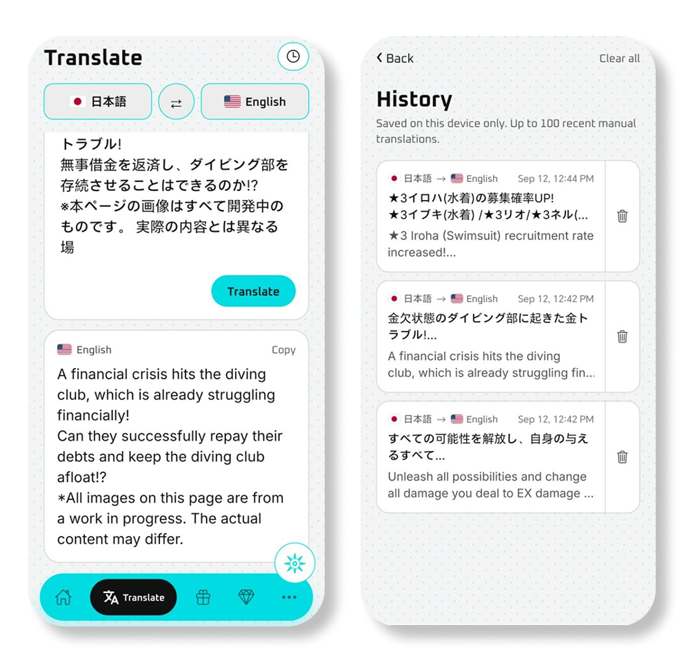 Manual and voice translation preview
