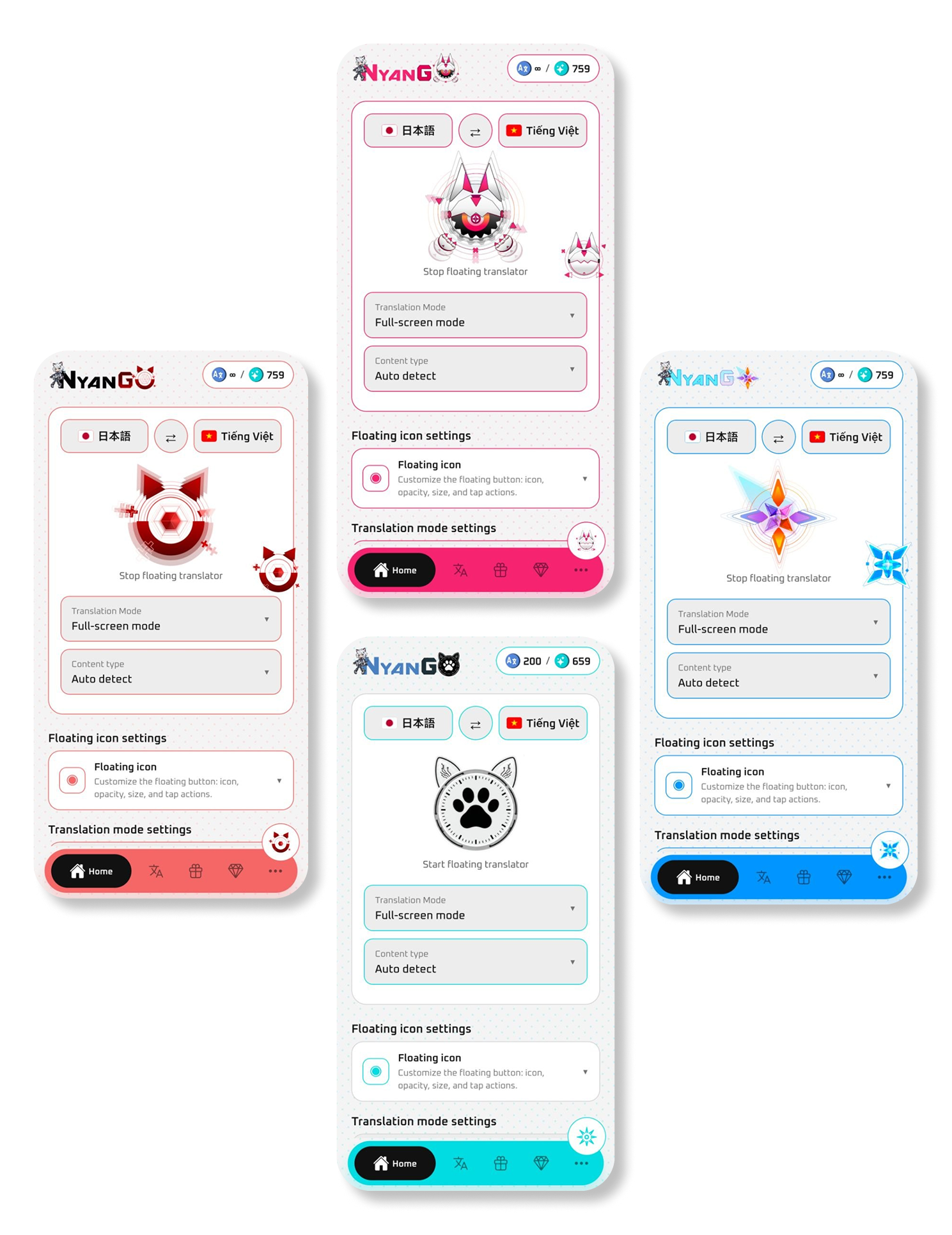 Custom themes preview